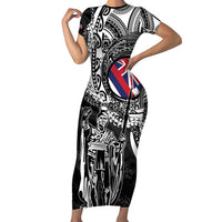 Hawaii King Flag Family Matching Short Sleeve Bodycon Dress and Hawaiian Shirt Hawaiian Maile Lei - Polynesian Pride