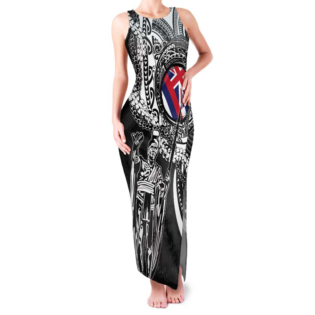 Hawaii King Flag Family Matching Tank Maxi Dress and Hawaiian Shirt Hawaiian Maile Lei - Polynesian Pride