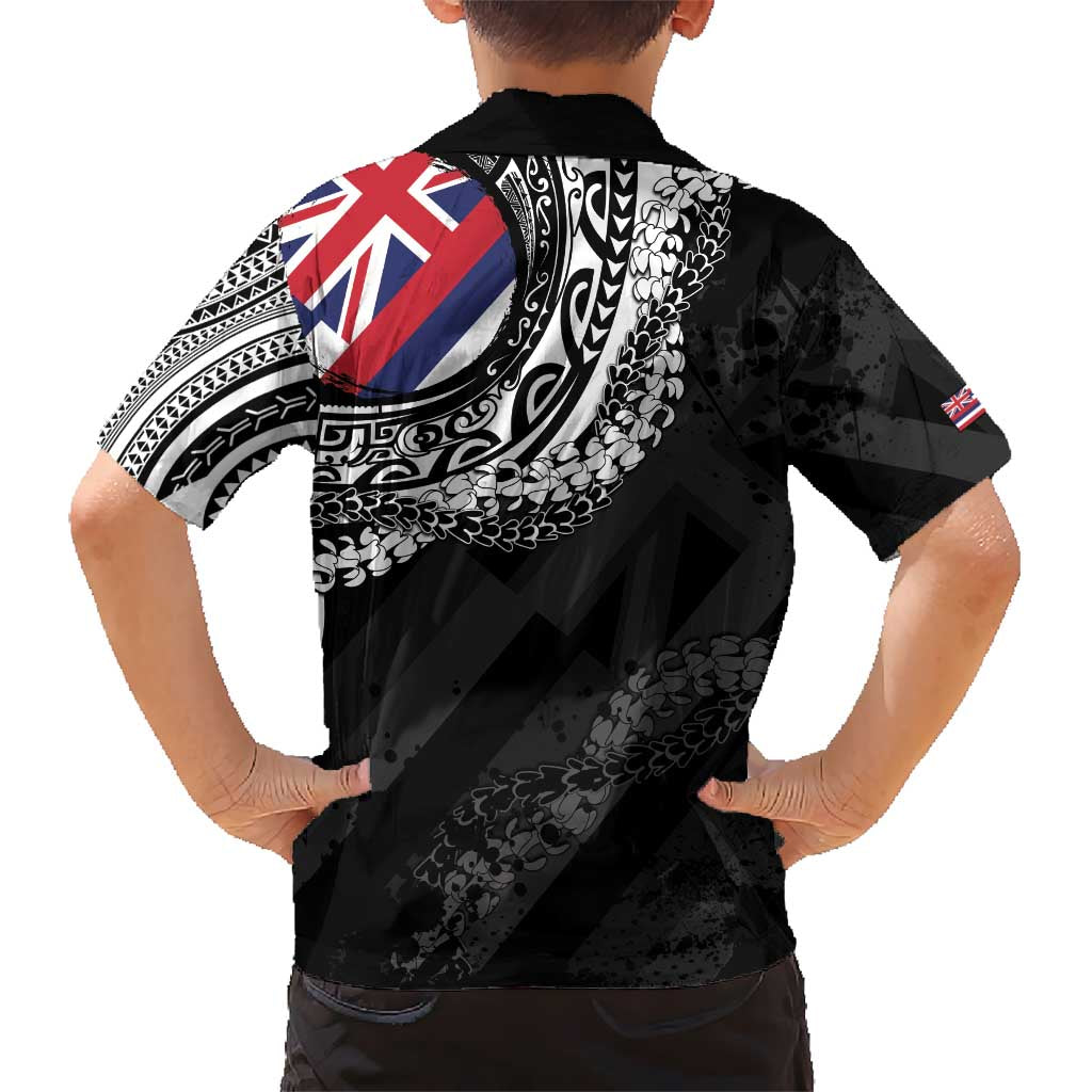 Hawaii King Flag Kid Hawaiian Shirt Hawaiian Maile Lei - Polynesian Pride
