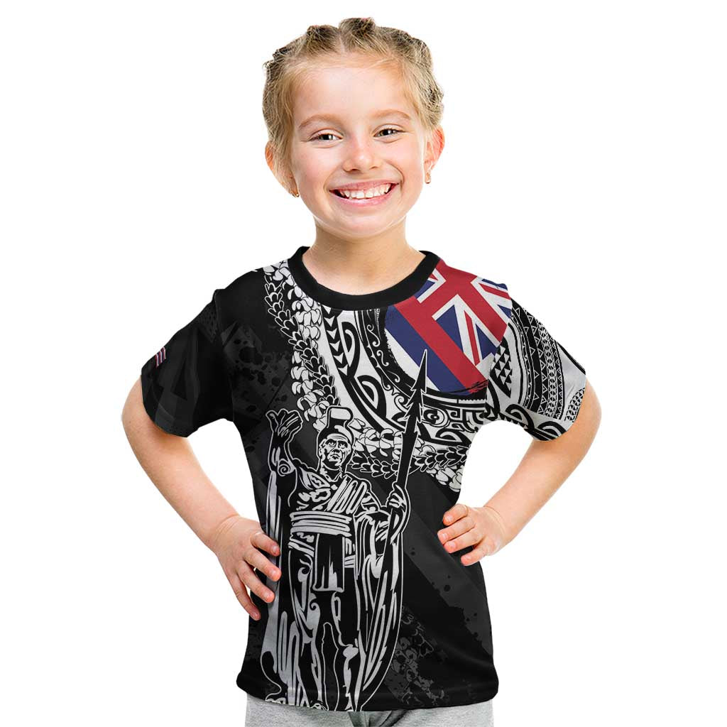 Hawaii King Flag Kid T Shirt Hawaiian Maile Lei - Polynesian Pride
