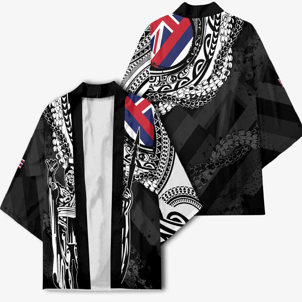 Hawaii King Flag Kimono Hawaiian Maile Lei - Polynesian Pride