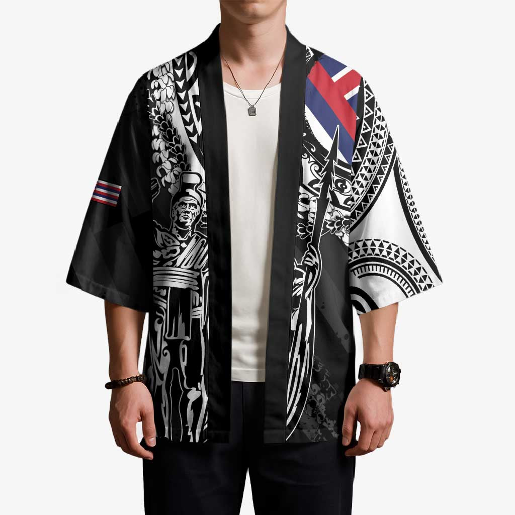 Hawaii King Flag Kimono Hawaiian Maile Lei - Polynesian Pride