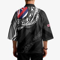 Hawaii King Flag Kimono Hawaiian Maile Lei - Polynesian Pride