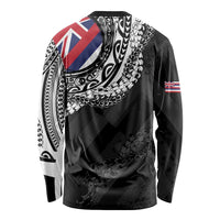 Hawaii King Flag Long Sleeve Shirt Hawaiian Maile Lei - Polynesian Pride
