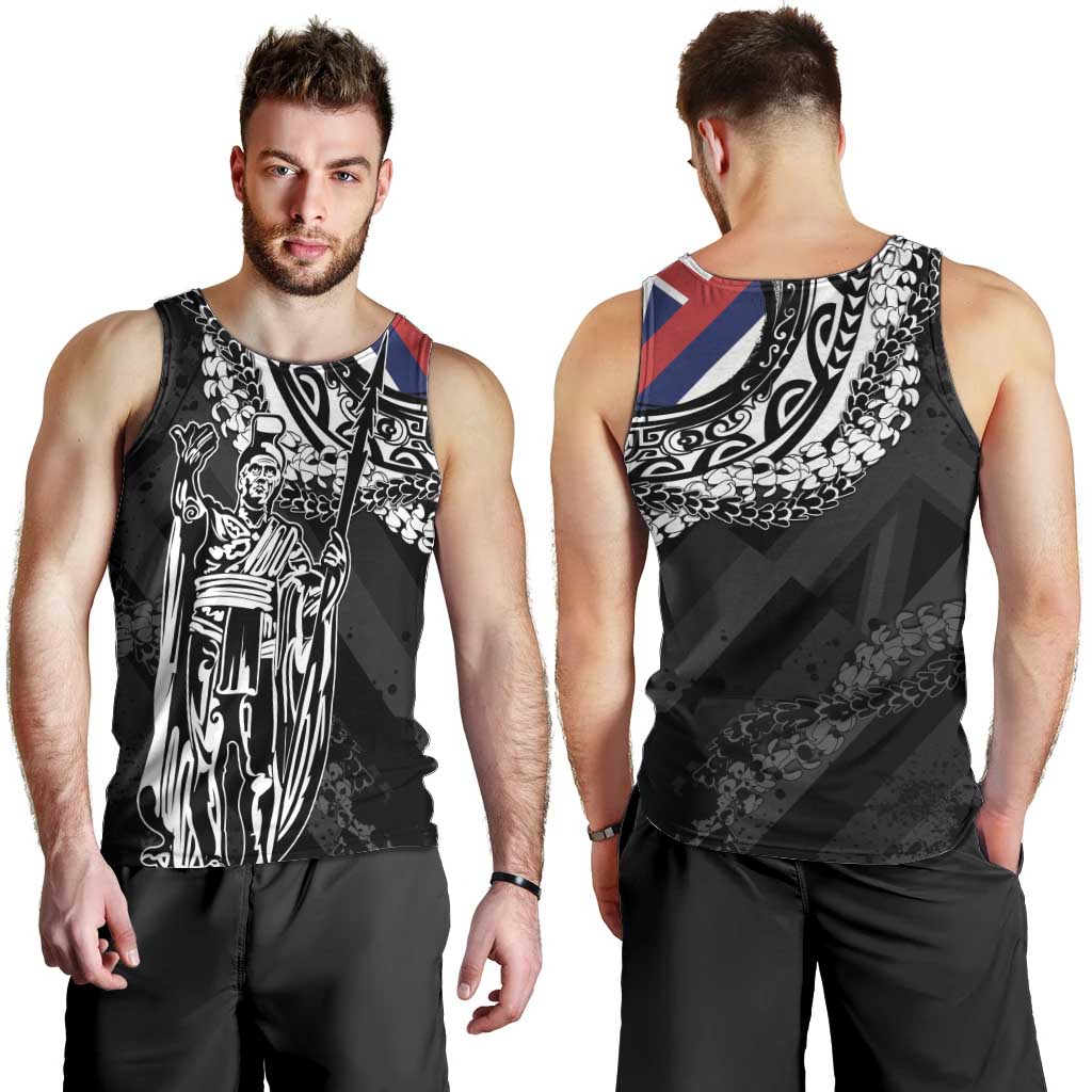 Hawaii King Flag Men Tank Top Hawaiian Maile Lei - Polynesian Pride