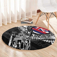 Hawaii King Flag Round Carpet Hawaiian Maile Lei - Polynesian Pride