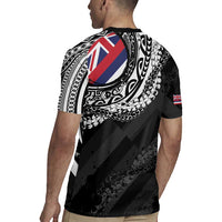 Hawaii King Flag Rugby Jersey Hawaiian Maile Lei - Polynesian Pride