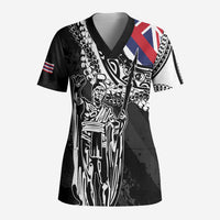 Hawaii King Flag Scrub Top Hawaiian Maile Lei - Polynesian Pride