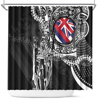 Hawaii King Flag Shower Curtain Hawaiian Maile Lei - Polynesian Pride