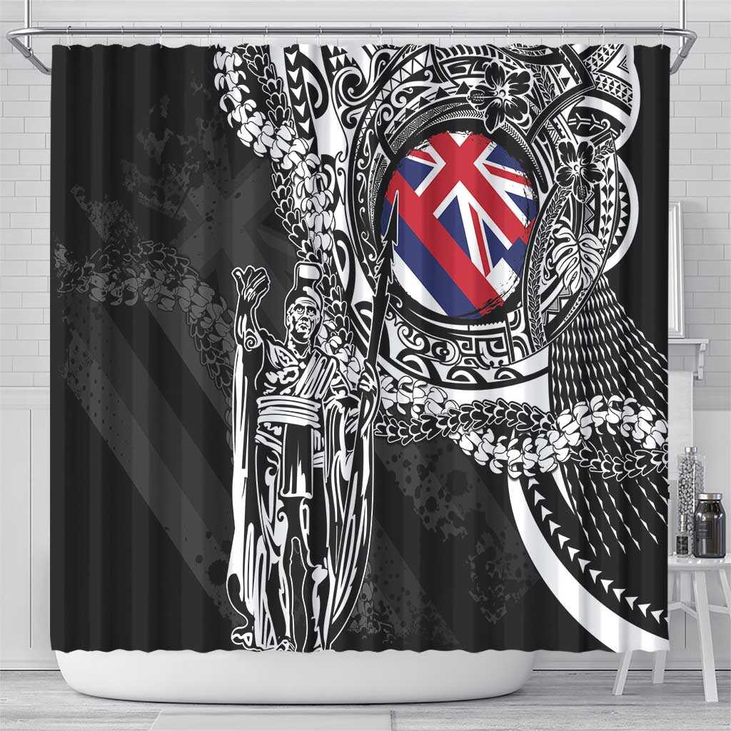 Hawaii King Flag Shower Curtain Hawaiian Maile Lei - Polynesian Pride