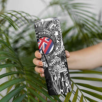 Hawaii King Flag Skinny Tumbler Hawaiian Maile Lei - Polynesian Pride