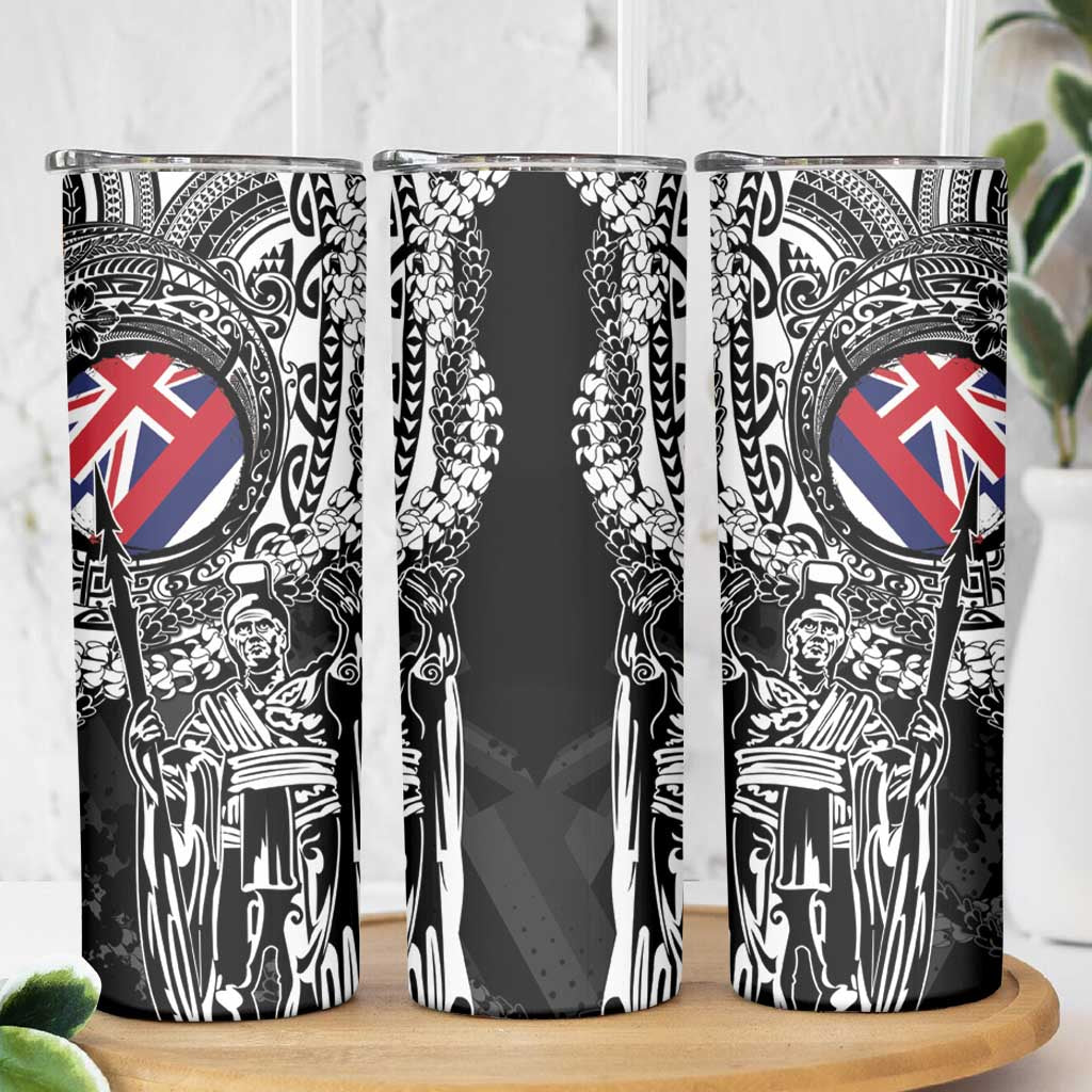 Hawaii King Flag Skinny Tumbler Hawaiian Maile Lei - Polynesian Pride