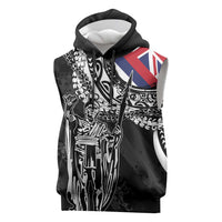 Hawaii King Flag Sleeveless Hoodie Hawaiian Maile Lei - Polynesian Pride