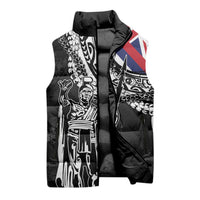 Hawaii King Flag Sleeveless Puffer Jacket Hawaiian Maile Lei - Polynesian Pride