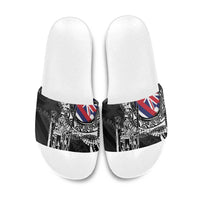 Hawaii King Flag Slide Sandals Hawaiian Maile Lei - Polynesian Pride