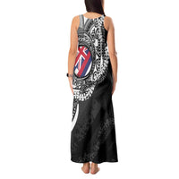 Hawaii King Flag Tank Maxi Dress Hawaiian Maile Lei - Polynesian Pride