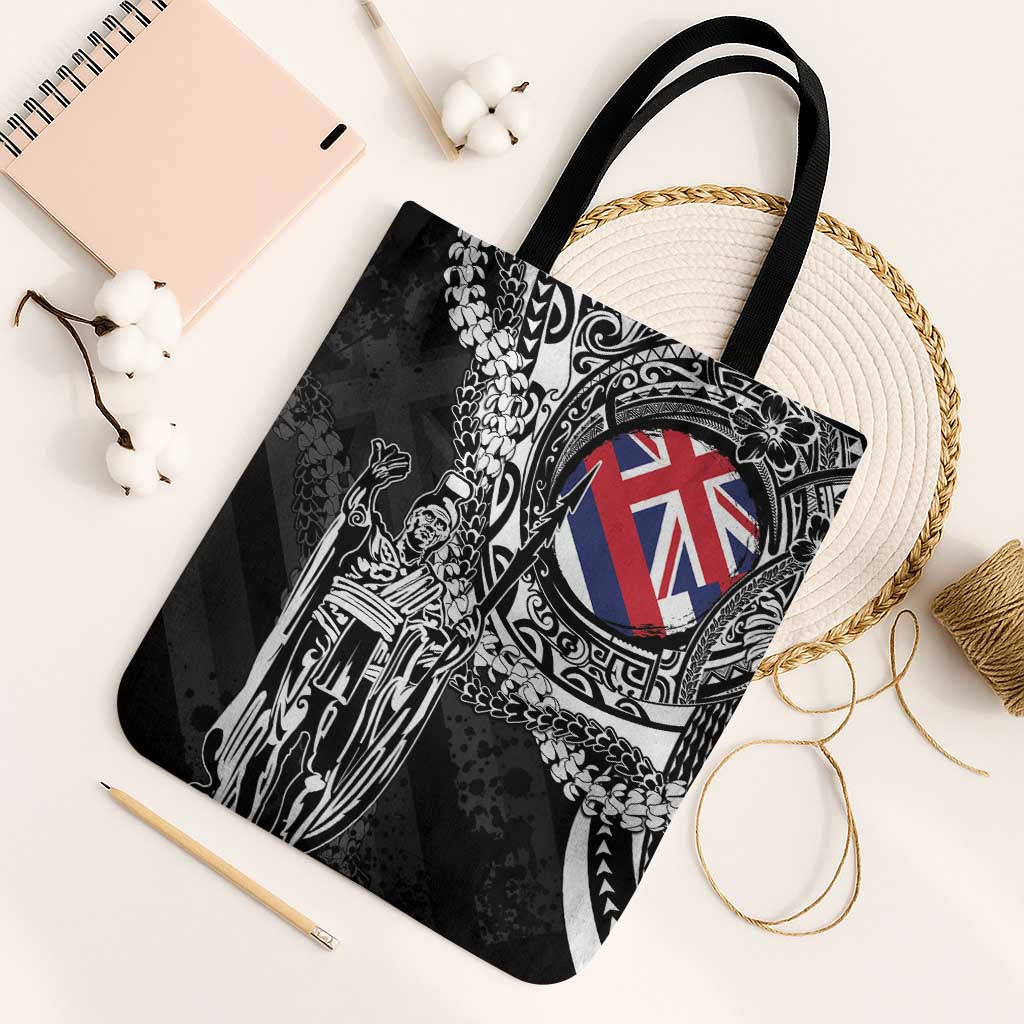 Hawaii King Flag Tote Bag Hawaiian Maile Lei - Polynesian Pride