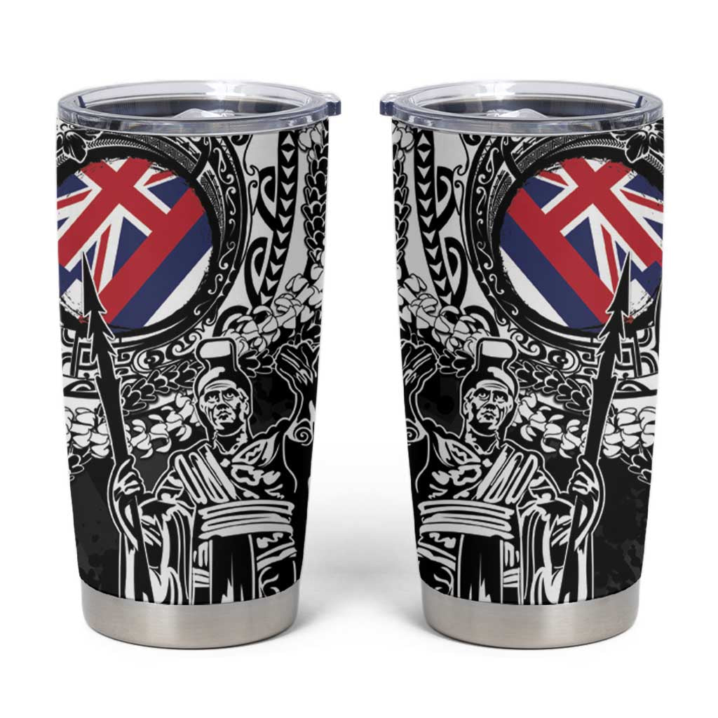 Hawaii King Flag Tumbler Cup Hawaiian Maile Lei - Polynesian Pride