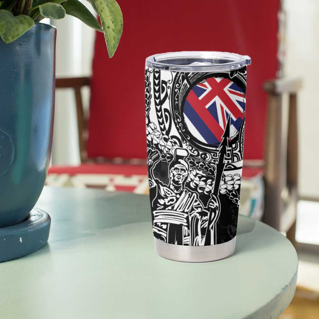 Hawaii King Flag Tumbler Cup Hawaiian Maile Lei - Polynesian Pride