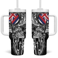 Hawaii King Flag Tumbler With Handle Hawaiian Maile Lei - Polynesian Pride
