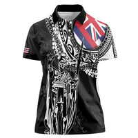 Hawaii King Flag Women Polo Shirt Hawaiian Maile Lei - Polynesian Pride