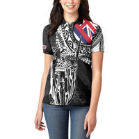 Hawaii King Flag Women Polo Shirt Hawaiian Maile Lei - Polynesian Pride