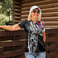 Hawaii King Flag Women Polo Shirt Hawaiian Maile Lei - Polynesian Pride