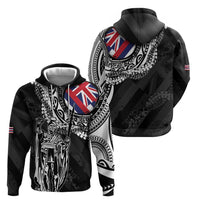 Hawaii King Flag Zip Hoodie Hawaiian Maile Lei - Polynesian Pride