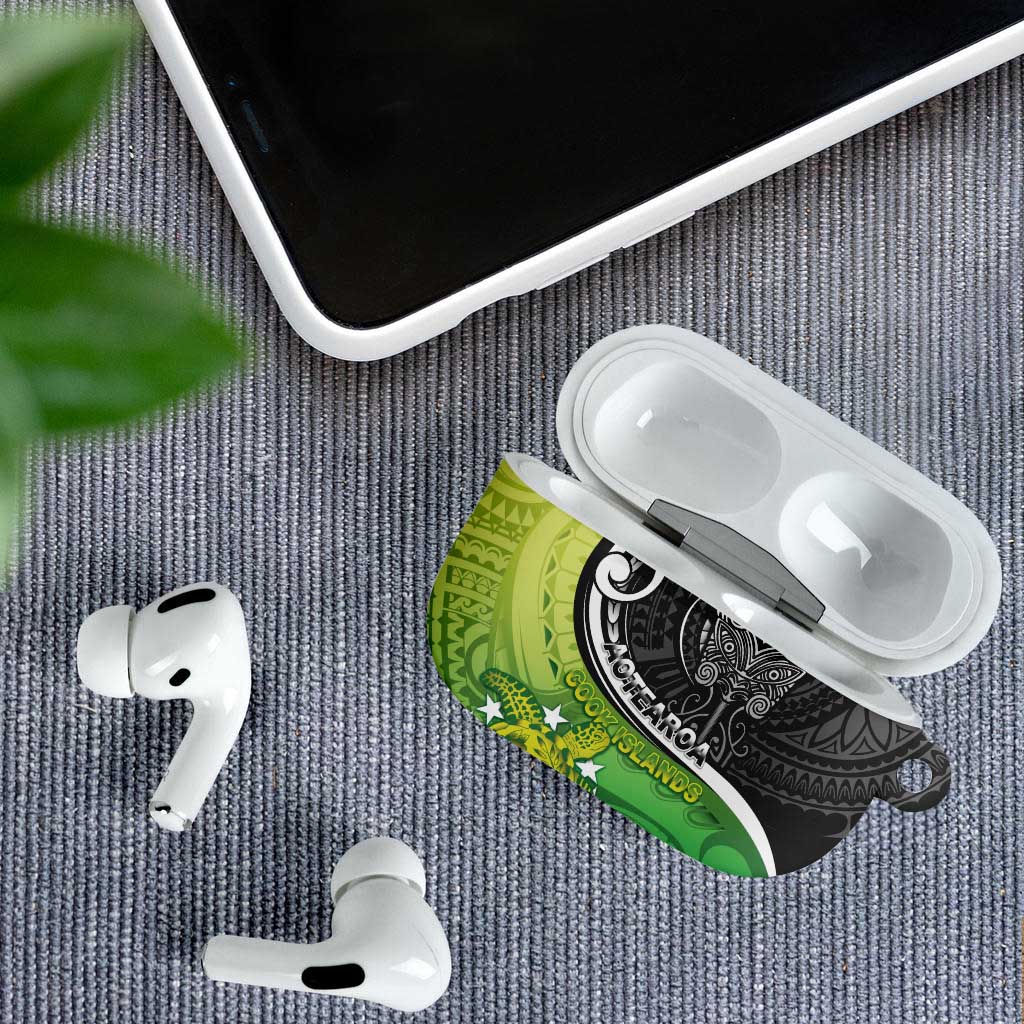 New Zealand Cook Islands AirPods Case Maori Tiki With Circle Stars Turtle - Polynesian Pride