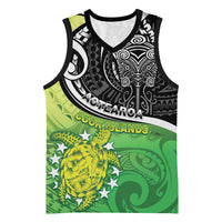 Custom New Zealand Cook Islands Basketball Jersey Maori Tiki With Circle Stars Turtle - Polynesian Pride