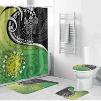 New Zealand Cook Islands Bathroom Set Maori Tiki With Circle Stars Turtle LT05 Bathroom Set (4 pcs) Multicolor - Polynesian Pride