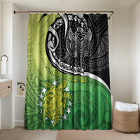 New Zealand Cook Islands Bathroom Set Maori Tiki With Circle Stars Turtle LT05 Shower Curtain Only Multicolor - Polynesian Pride