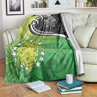 New Zealand Cook Islands Blanket Maori Tiki With Circle Stars Turtle - Polynesian Pride