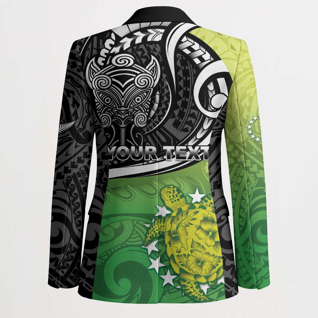 Custom New Zealand Cook Islands Blazer Maori Tiki With Circle Stars Turtle - Polynesian Pride