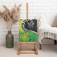 New Zealand Cook Islands Canvas Wall Art Maori Tiki With Circle Stars Turtle - Polynesian Pride