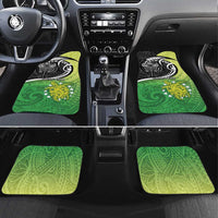 Custom New Zealand Cook Islands Car Mats Maori Tiki With Circle Stars Turtle - Polynesian Pride