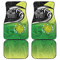 Custom New Zealand Cook Islands Car Mats Maori Tiki With Circle Stars Turtle - Polynesian Pride