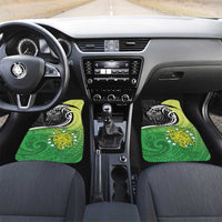 Custom New Zealand Cook Islands Car Mats Maori Tiki With Circle Stars Turtle - Polynesian Pride