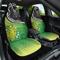 New Zealand Cook Islands Car Seat Cover Maori Tiki With Circle Stars Turtle - Polynesian Pride