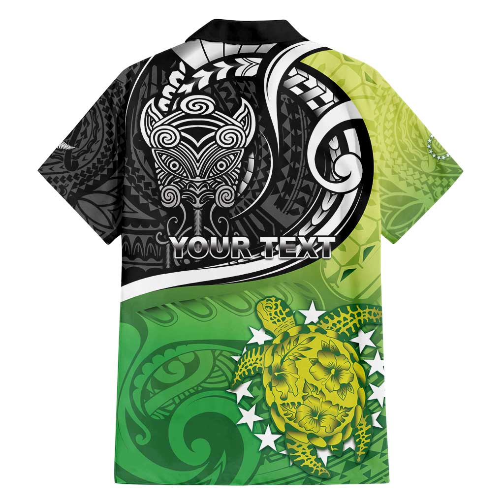 Custom New Zealand Cook Islands Family Matching Summer Maxi Dress and Hawaiian Shirt Maori Tiki With Circle Stars Turtle - Polynesian Pride