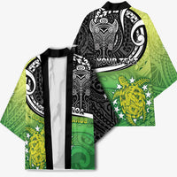 Custom New Zealand Cook Islands Kimono Maori Tiki With Circle Stars Turtle - Polynesian Pride