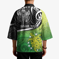Custom New Zealand Cook Islands Kimono Maori Tiki With Circle Stars Turtle - Polynesian Pride