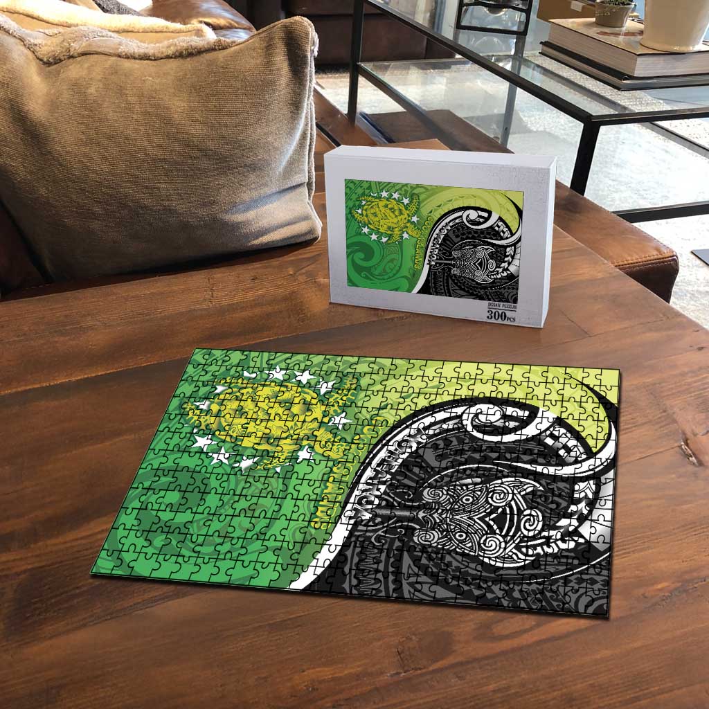 New Zealand Cook Islands Puzzle Maori Tiki With Circle Stars Turtle - Polynesian Pride