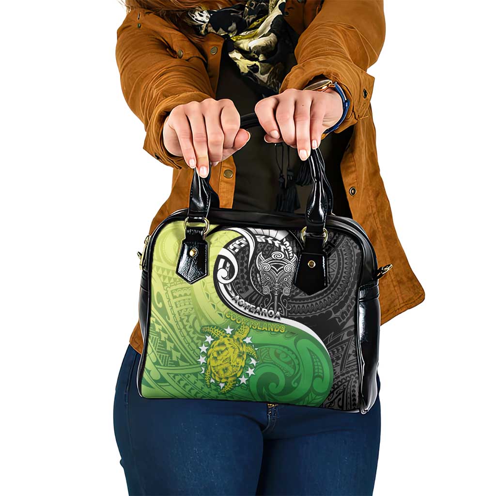 New Zealand Cook Islands Shoulder Handbag Maori Tiki With Circle Stars Turtle - Polynesian Pride