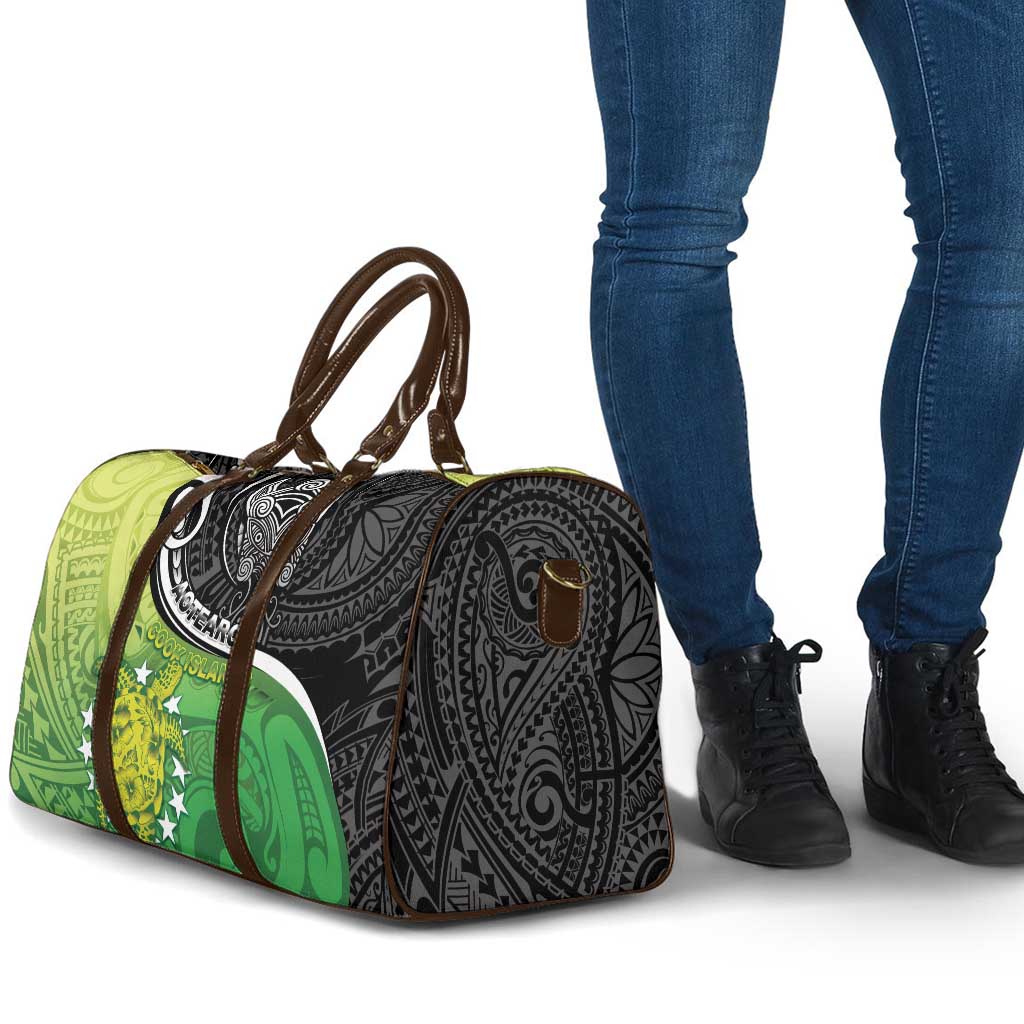 New Zealand Cook Islands Travel Bag Maori Tiki With Circle Stars Turtle - Polynesian Pride