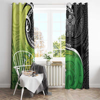 New Zealand Cook Islands Window Curtain Maori Tiki With Circle Stars Turtle - Polynesian Pride