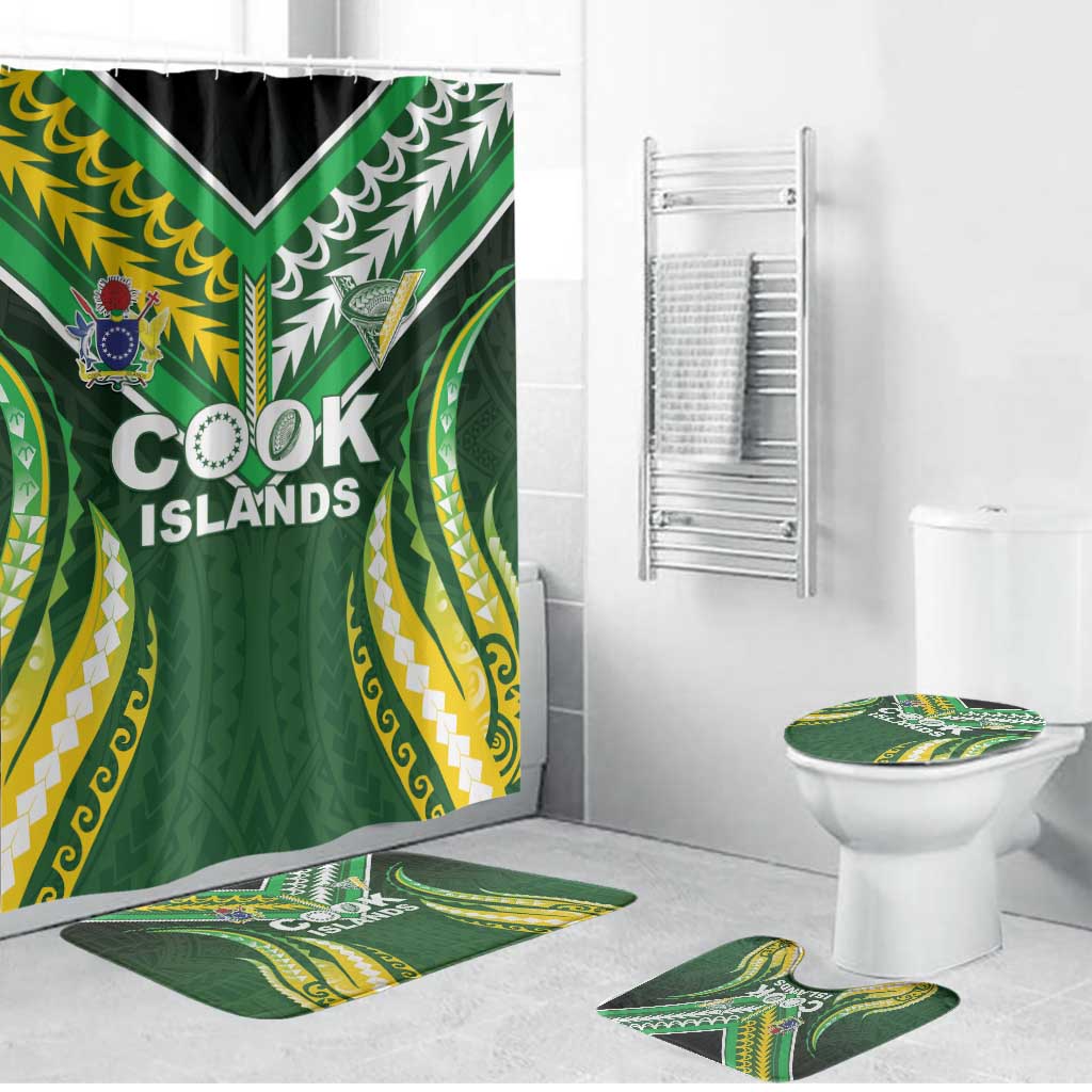 Cook Islands Rugby Bathroom Set Unique Style Green Version - Polynesian Pride