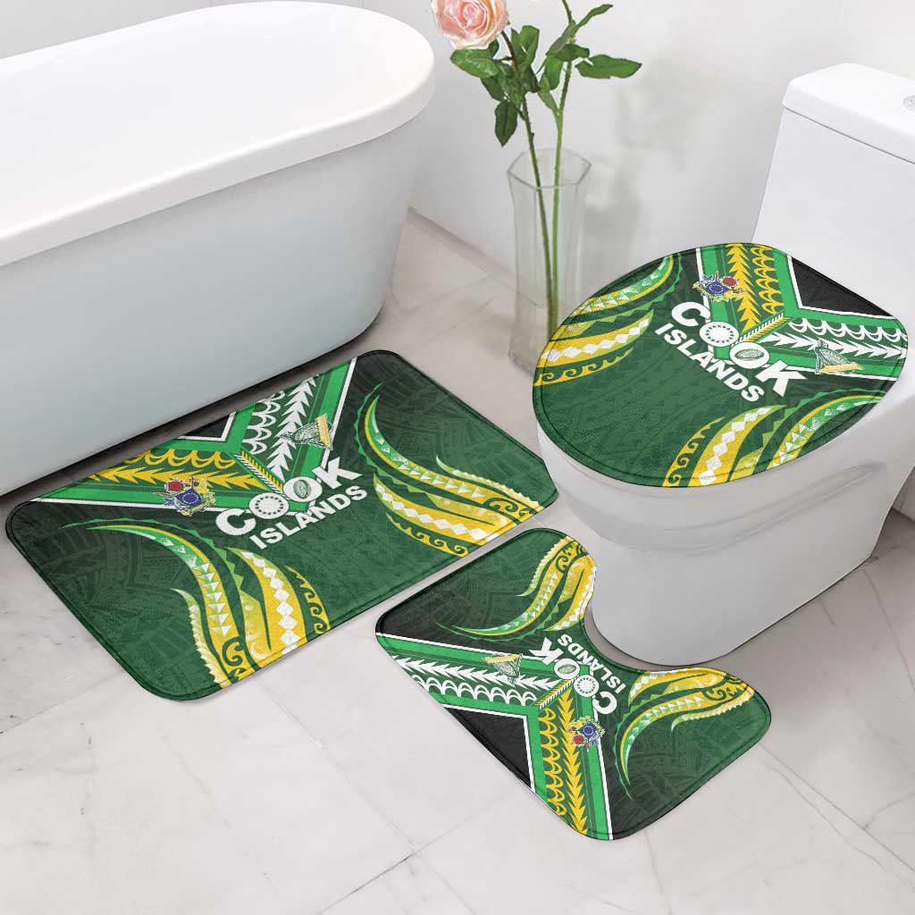 Cook Islands Rugby Bathroom Set Unique Style Green Version LT05 - Polynesian Pride