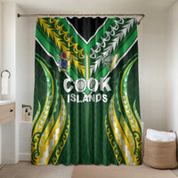 Cook Islands Rugby Bathroom Set Unique Style Green Version LT05 Shower Curtain Only Green - Polynesian Pride