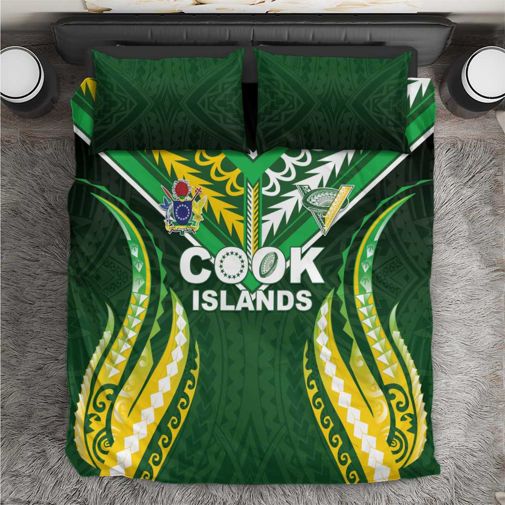 Cook Islands Rugby Bedding Set Unique Style Green Version - Polynesian Pride